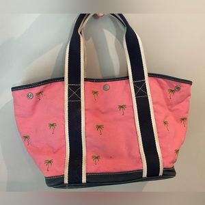 J. Crew canvas tote bag- palm tree print
